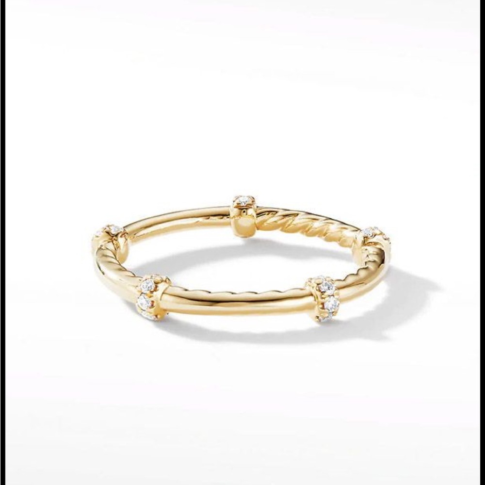 David Yurman Gold Ring with Diamond Accents